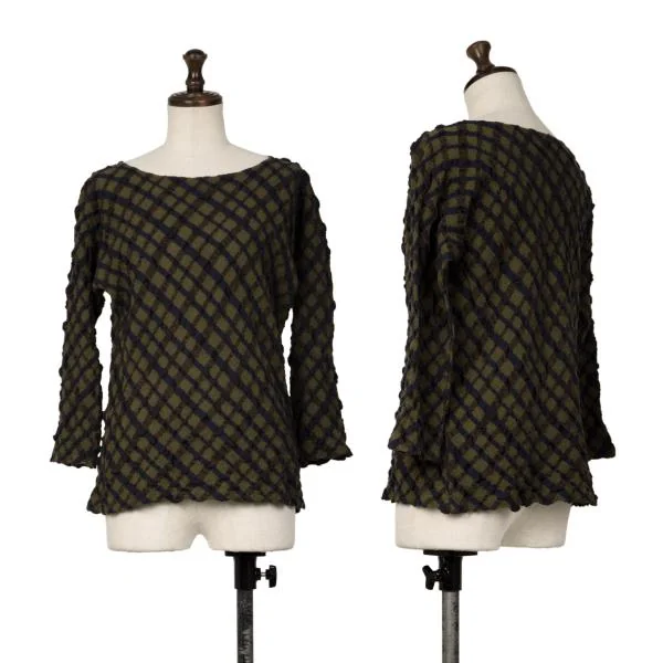 JURGEN LEHL Wool Bias Check T-shirt Green M K-140051_001