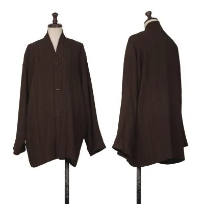 JURGEN LEHL Silk Blend Pleated Collarless Jacket