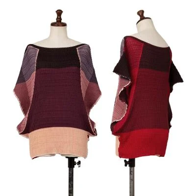 ISSEY MIYAKE Panel Printed Sleeveless Pleats Top
