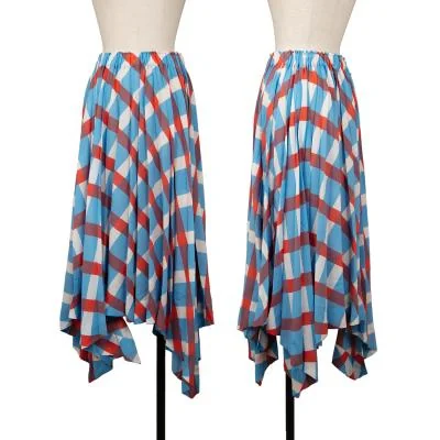 ISSEY MIYAKE Checker Flare Pleats Skirt