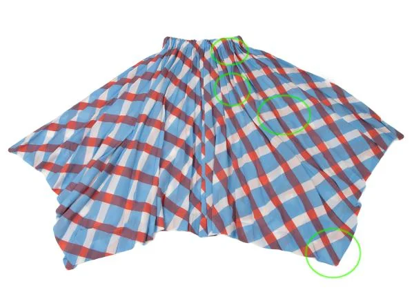 ISSEY MIYAKE Checker Flare Pleats Skirt K-140116_014