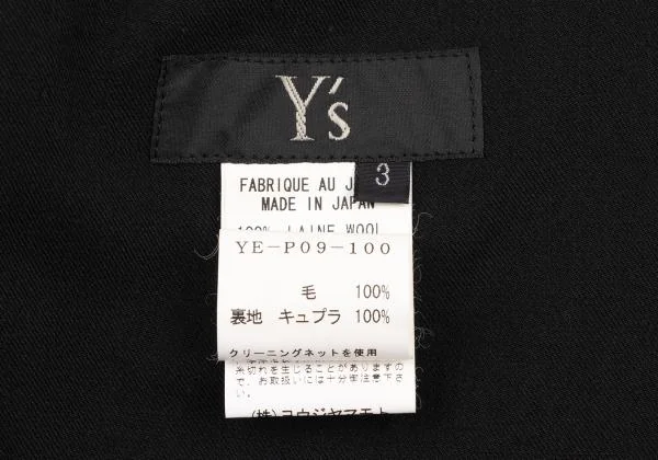 Y's Wool Gaba Hem Button Pants K-140136_012