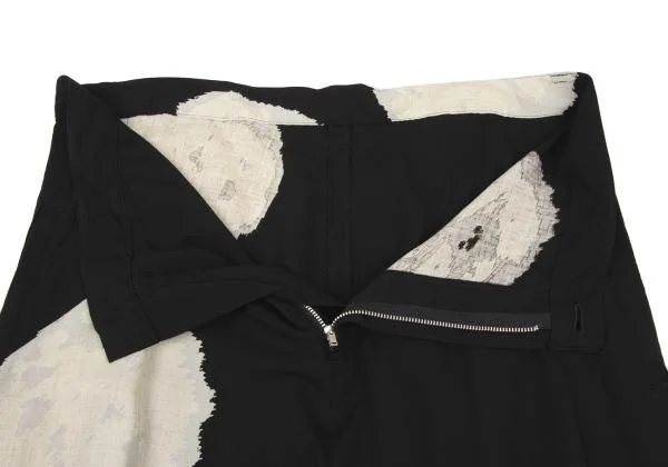 Y's Dot Pattern Rayon Wool Dropped Crotch Pants K-140147_005