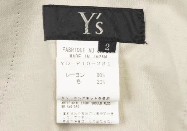 Y's Dot Pattern Rayon Wool Dropped Crotch Pants K-140147_013