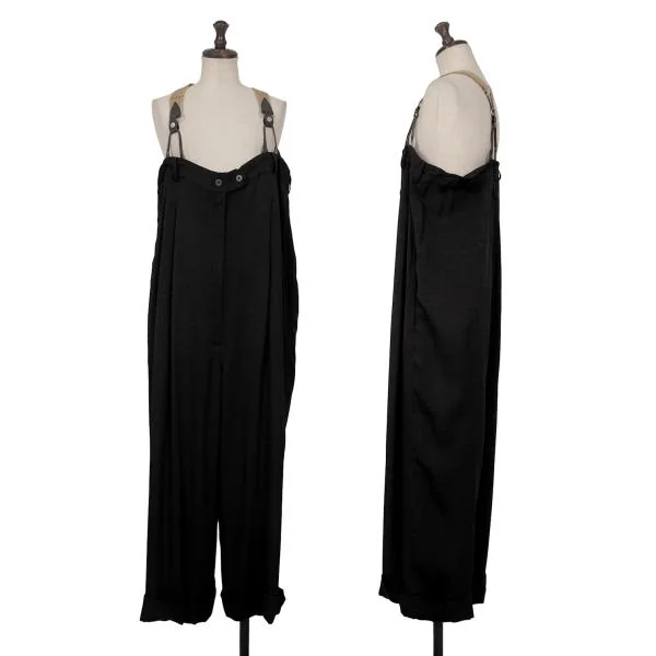 Jean Paul GAULTIER FEMME Rayon Blend Overall Pants Black 40 K-140164_001