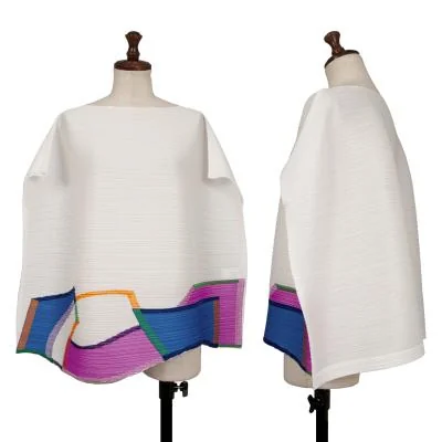 PLEATS PLEASE COAST Graphic Curve Embroidered Sleeveless Shirt