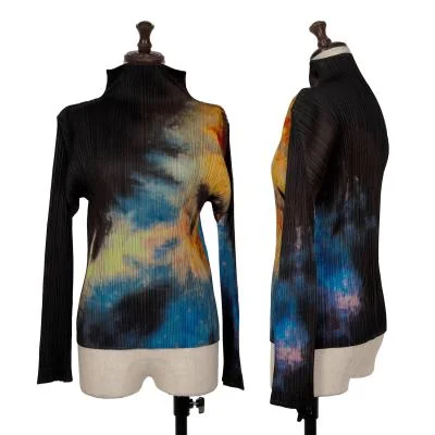 PLEATS PLEASE Gradient Print Turtleneck T shirt