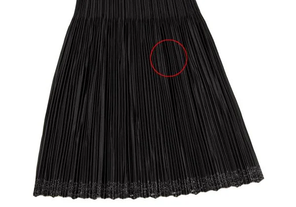 プリーツプリーズPLEATS PLEASE 裾超音波カッティングノースリーブワンピース 黒シルバー3 K-140192_006