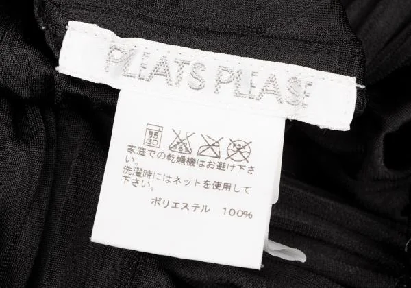 プリーツプリーズPLEATS PLEASE 裾超音波カッティングノースリーブワンピース 黒シルバー3 K-140192_014