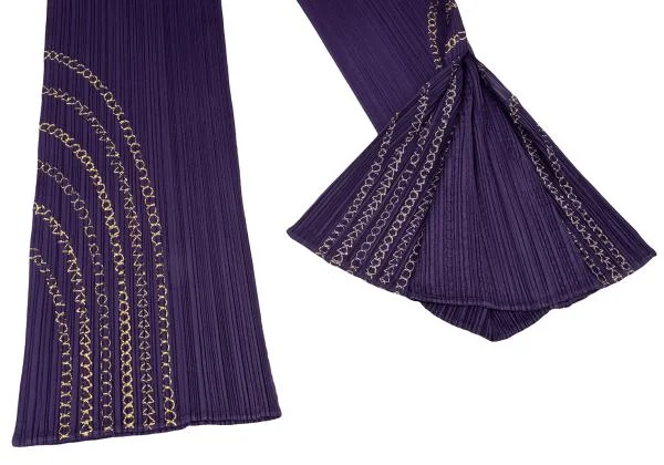 PLEATS PLEASE Gold Chain Embroidery Pants K-140207_007