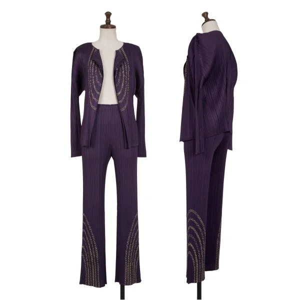 PLEATS PLEASE Gold Chain Embroidery Pants K-140207_011