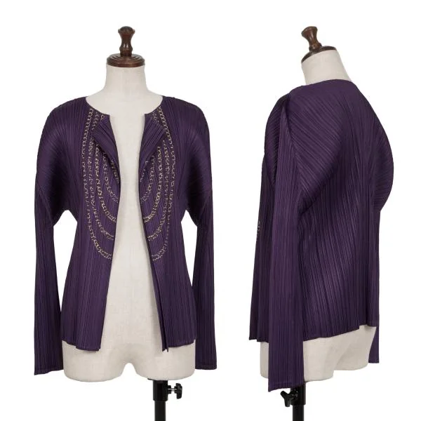 PLEATS PLEASE Gold Chain Embroidery Cardigan & Pants K-140208_002