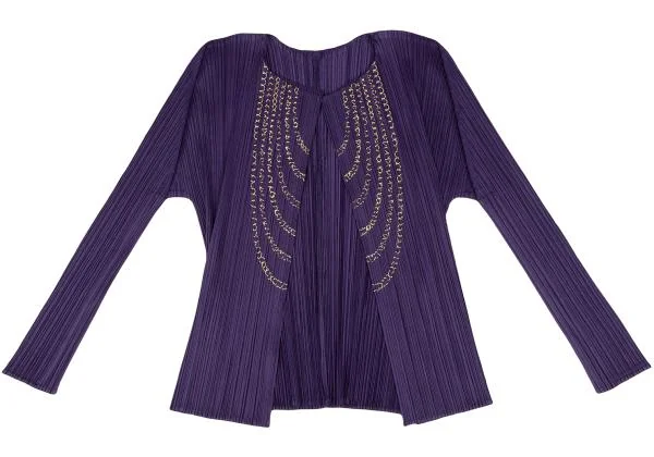 PLEATS PLEASE Gold Chain Embroidery Cardigan & Pants K-140208_003
