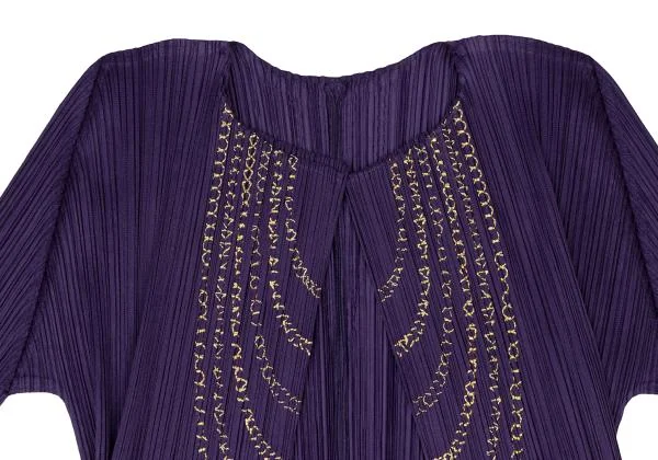 PLEATS PLEASE Gold Chain Embroidery Cardigan & Pants K-140208_004
