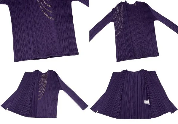 PLEATS PLEASE Gold Chain Embroidery Cardigan & Pants K-140208_009