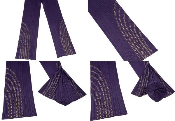PLEATS PLEASE Gold Chain Embroidery Cardigan & Pants K-140208_015