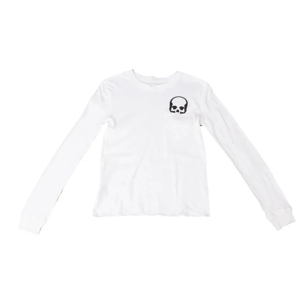 Lucien PellatFinet Chest Skull Print Long Sleeve T Shirt K-140249_002