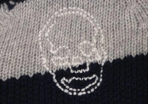 Lucien PellatFinet Cashmere Striped Skull Embroidery Knit K-140253_006