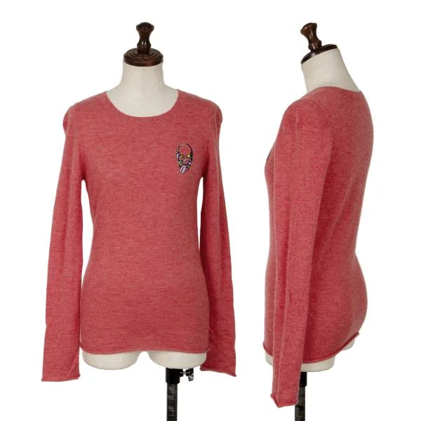 Lucien PellatFinet Cashmere Skull Embroidery Knit Red S K-140254_001