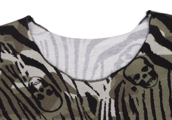 Lucien PellatFinet Cotton Camouflage Skull T shirt K-140255_004