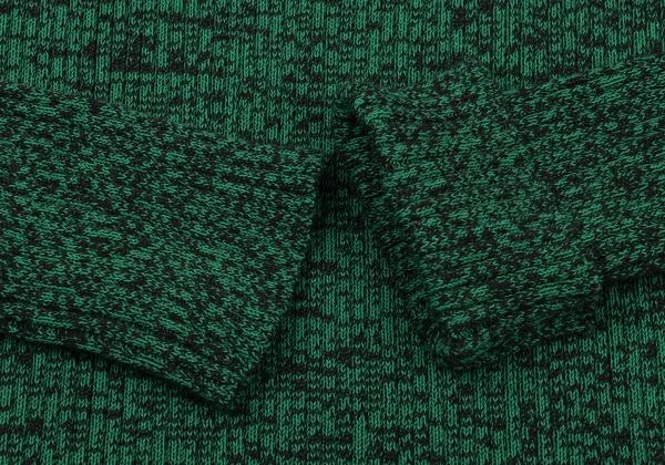 セリーヌCELINE コットンレーヨンバイカラーニット 緑M K-140278_007