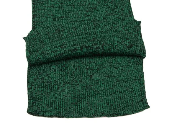 セリーヌCELINE コットンレーヨンバイカラーニット 緑M K-140278_010