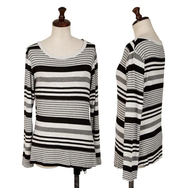 Yohji Yamamoto NOIR Glitter Stripe T Shirt Grey 2 K-140301_001
