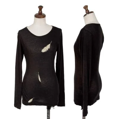 Yohji Yamamoto FEMME Feather Embroidery T Shirt