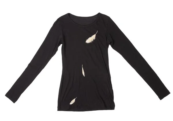 Yohji Yamamoto FEMME Feather Embroidery T Shirt K-140309_002