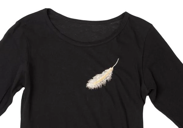 Yohji Yamamoto FEMME Feather Embroidery T Shirt K-140309_003