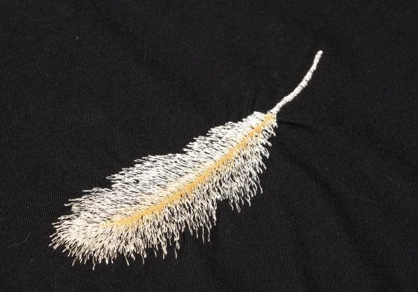 Yohji Yamamoto FEMME Feather Embroidery T Shirt K-140309_004
