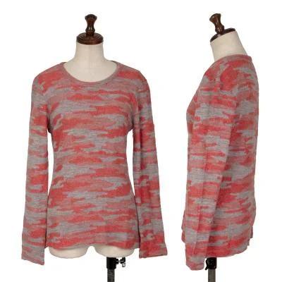Yohji Yamamoto FEMME Rayon Blend Jacquard Knit Top