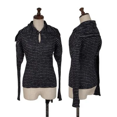 PLEATS PLEASE Stripe Sailor Collar T Shirt