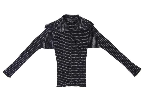 PLEATS PLEASE Stripe Sailor Collar T Shirt K-140319_002