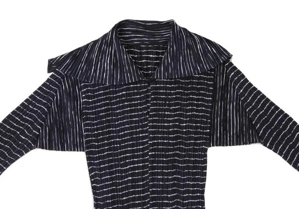 PLEATS PLEASE Stripe Sailor Collar T Shirt K-140319_003