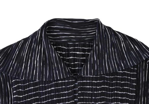 PLEATS PLEASE Stripe Sailor Collar T Shirt K-140319_004