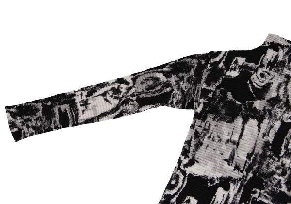 ISSEY MIYAKE Stretch Pleats Graphic Printed T-shirt K-140336_005