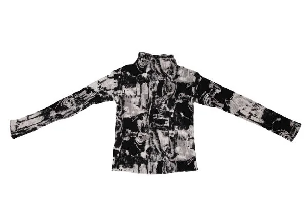 ISSEY MIYAKE Stretch Pleats Graphic Printed T-shirt K-140336_009