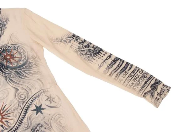 Jean Paul GAULTIER FEMME Tatoo Printed Silk T Shirt K-140382_004