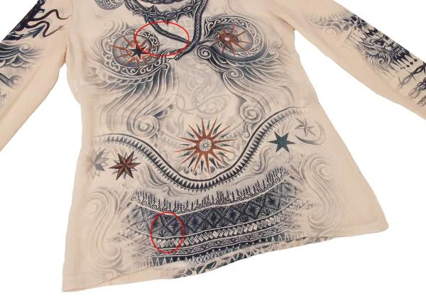 Jean Paul GAULTIER FEMME Tatoo Printed Silk T Shirt K-140382_006