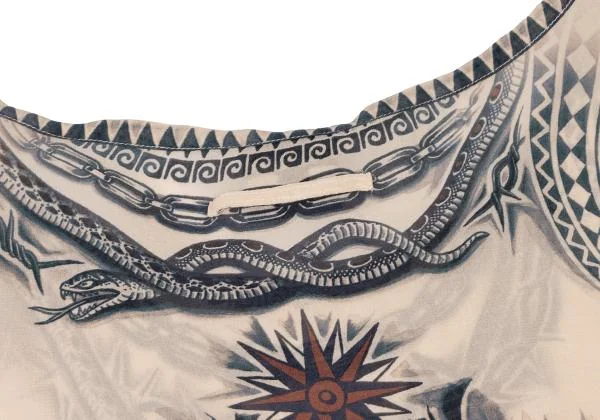Jean Paul GAULTIER FEMME Tatoo Printed Silk T Shirt K-140382_011