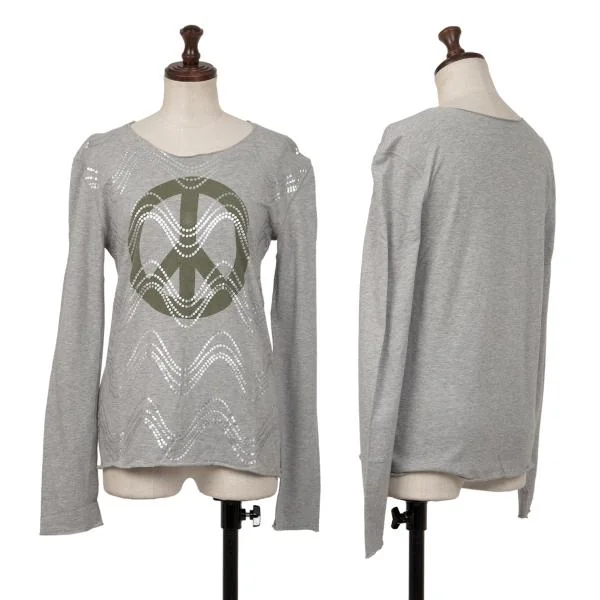 Lucien PellatFinet Peace Mark Print T-Shirt Grey S K-140482_001