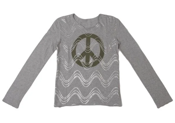 Lucien PellatFinet Peace Mark Print T-Shirt K-140482_002