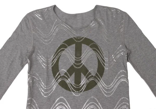Lucien PellatFinet Peace Mark Print T-Shirt K-140482_003