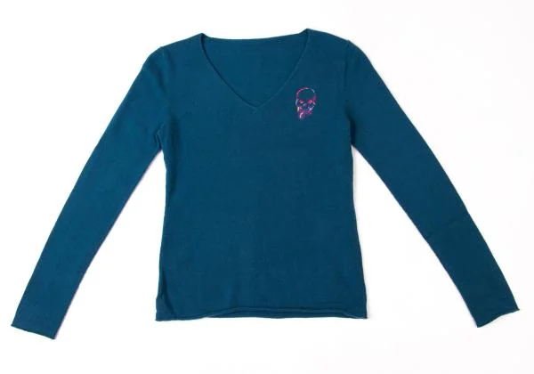 Lucien PellatFinet Skull Embroidered Knit Sweater K-140483_002