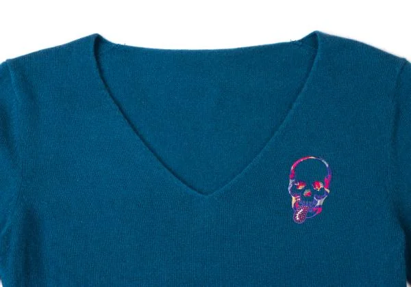 Lucien PellatFinet Skull Embroidered Knit Sweater K-140483_003