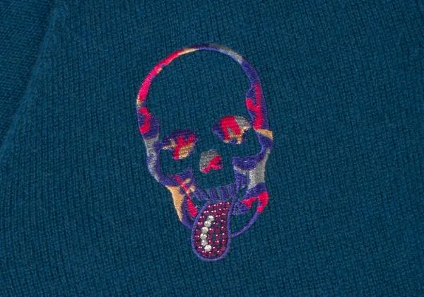 Lucien PellatFinet Skull Embroidered Knit Sweater K-140483_004