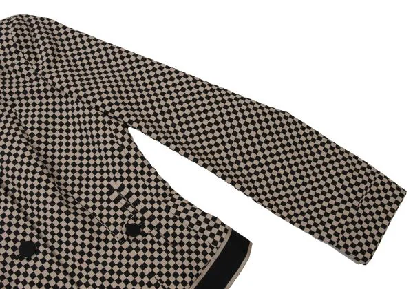 ジョルジオ アルマーニGIORGIO ARMANI コットンポリチェッカーフラッグジャケット ベージュ黒40 K-140489_007