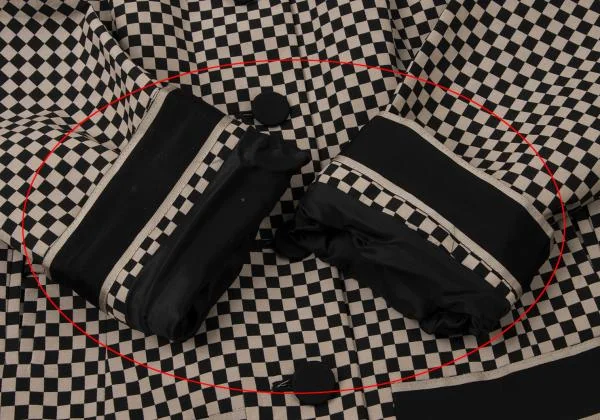 ジョルジオ アルマーニGIORGIO ARMANI コットンポリチェッカーフラッグジャケット ベージュ黒40 K-140489_010