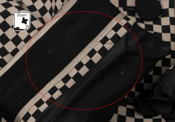 ジョルジオ アルマーニGIORGIO ARMANI コットンポリチェッカーフラッグジャケット ベージュ黒40 K-140489_011